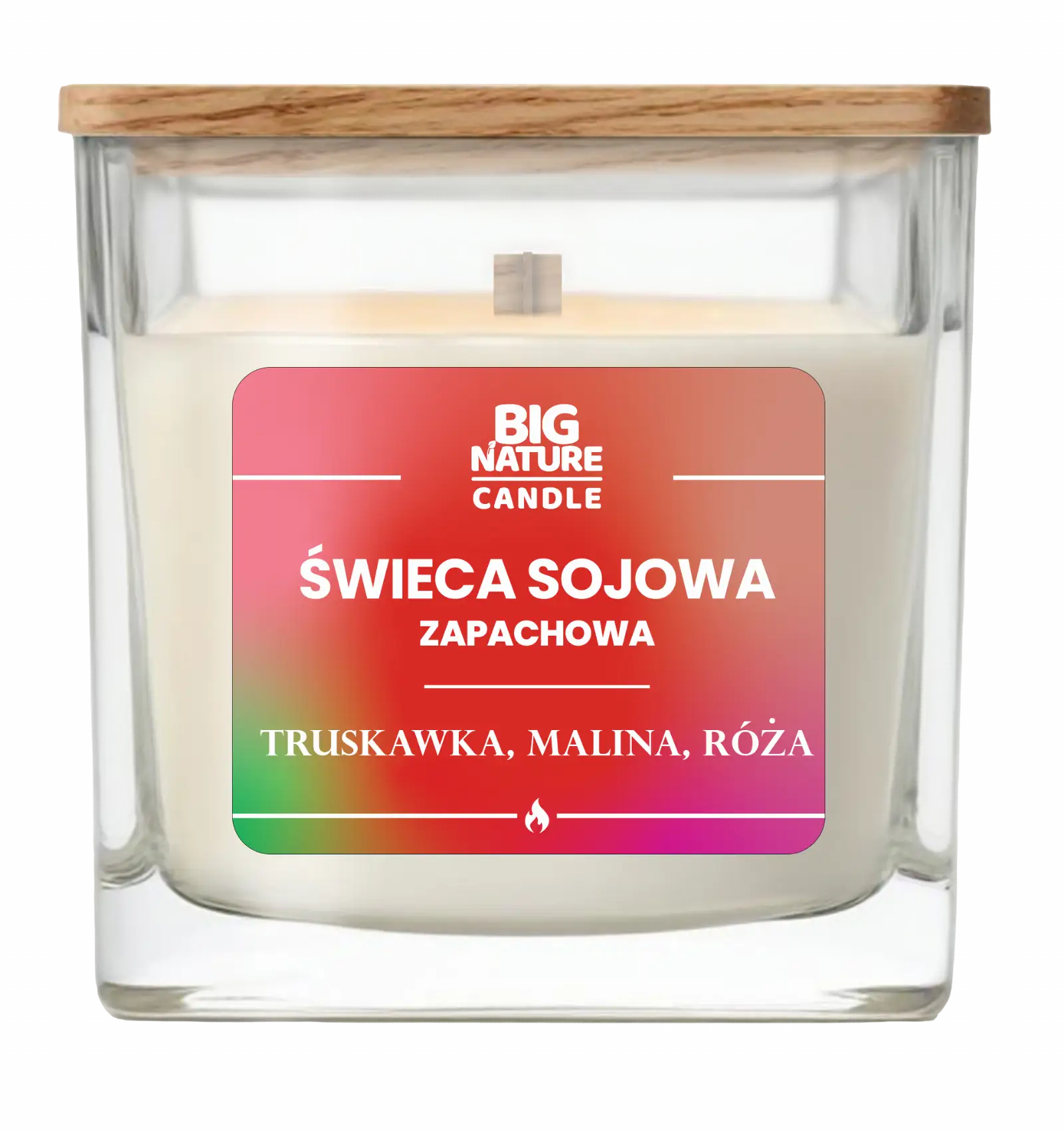Świeca sojowa o zap. Truskawka, Malina i Róża 220g