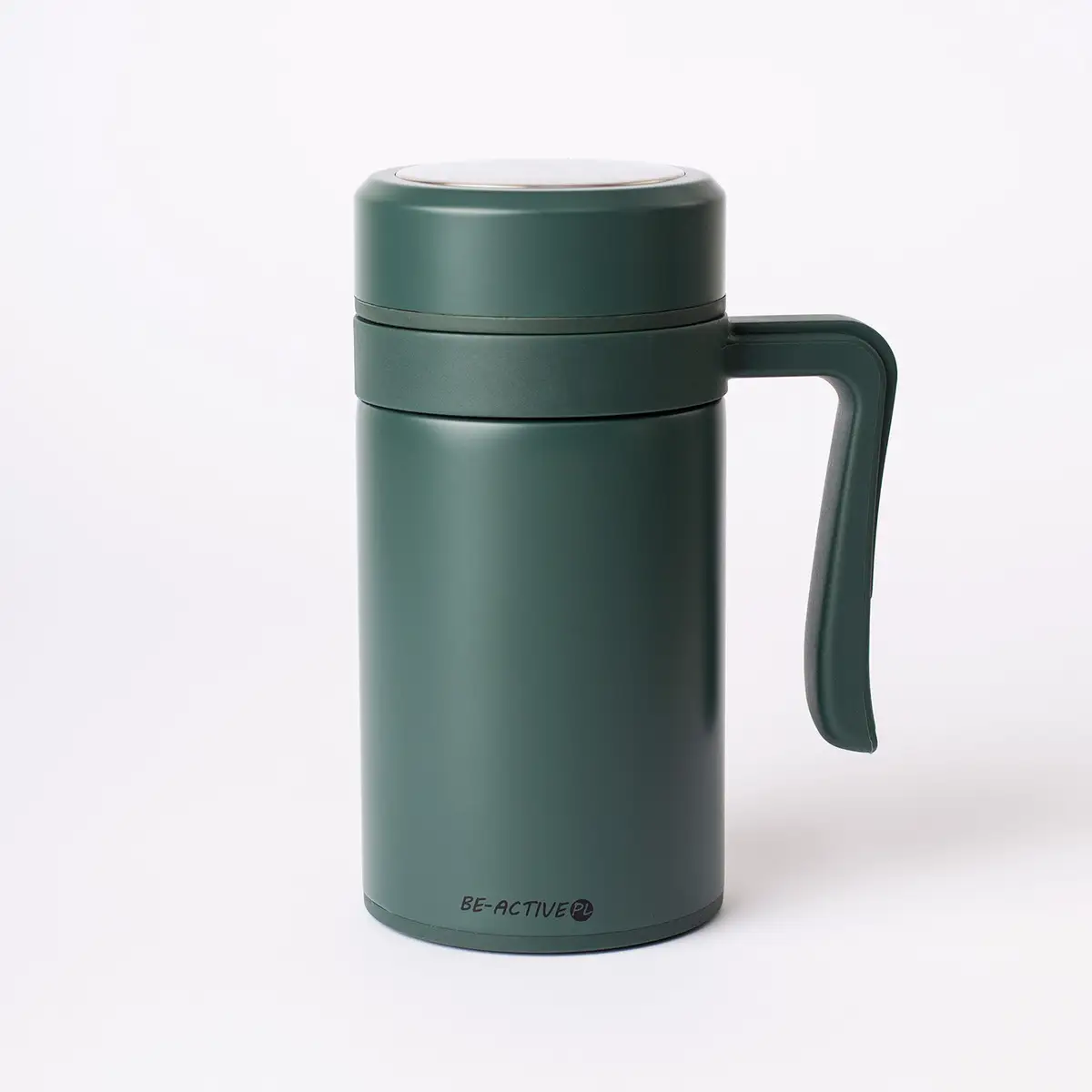 Kubek termiczny termos zielony podwójne ścianki duży 450ml na kawę herbatę — 4