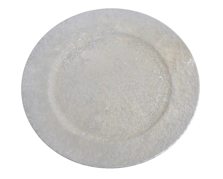 talerz dekoracyjny rustykalny 33cm SILVER  | P0001-33RU_SLV