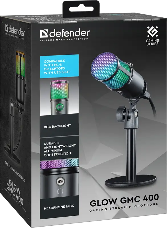 MIKROFON DEFENDER GLOW GMC 400 RGB STREAMING — 9