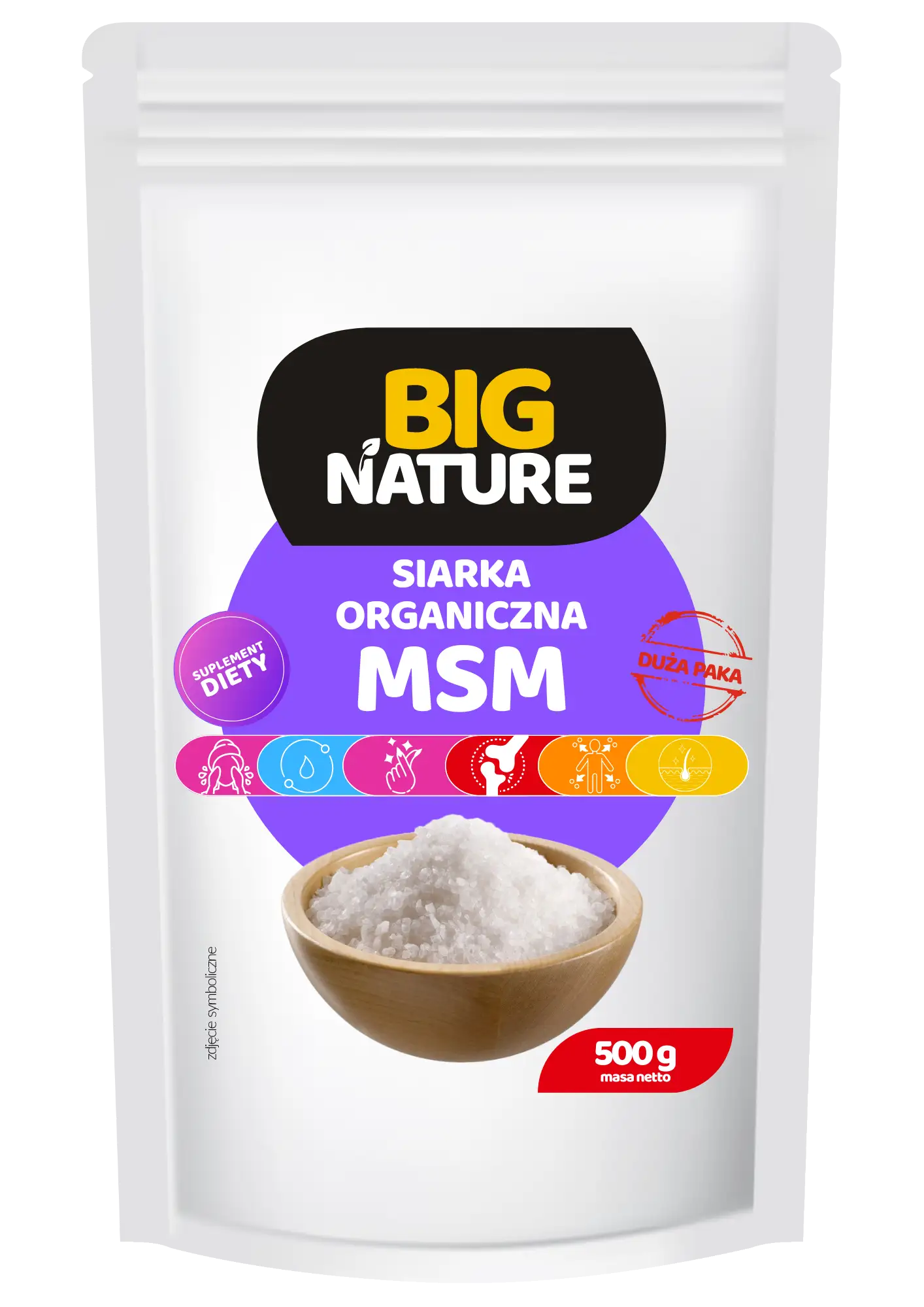 MSM Siarka Organiczna 500g SUPLEMENT DIETY  - BIG NATURE