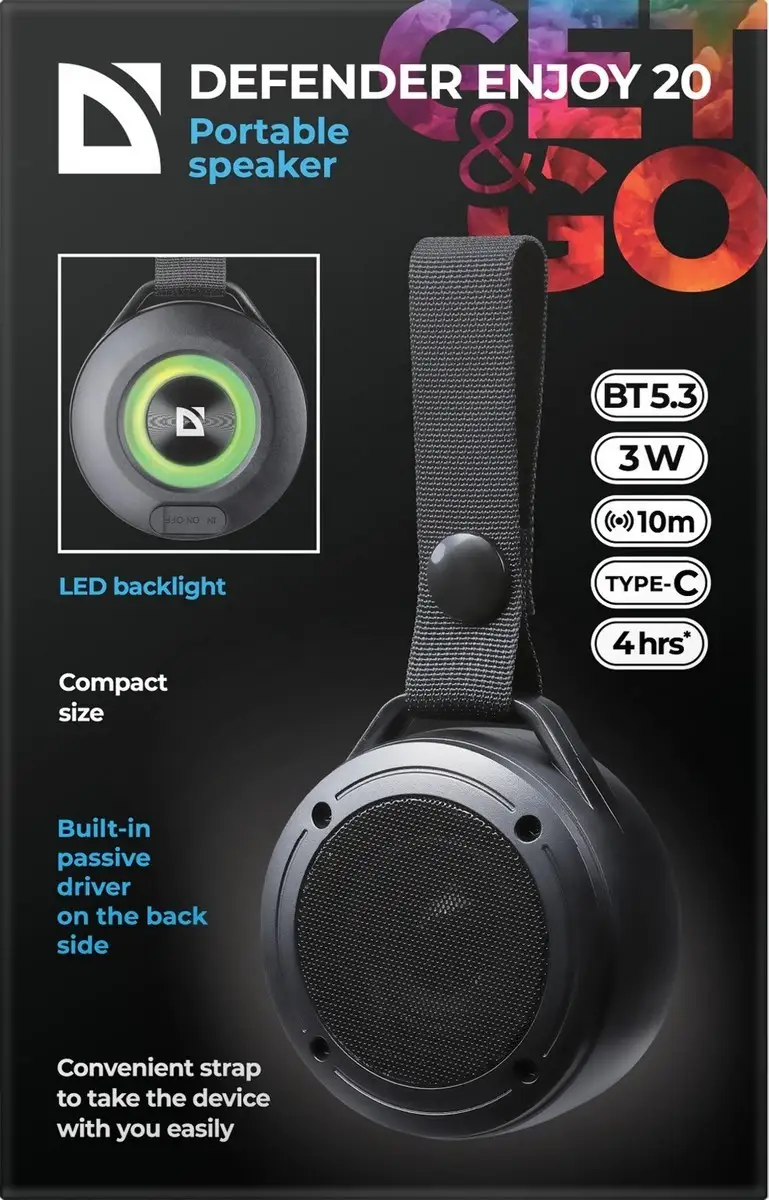 GŁOŚNIK DEFENDER ENJOY 20 BLUETOOTH CZARNY — 8