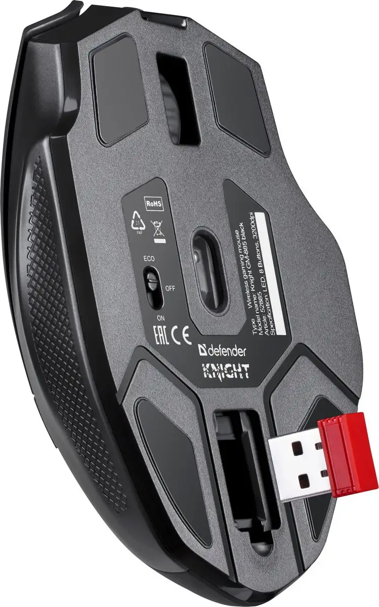 MYSZ DEFENDER GM-885 KNIGHT RF BEZPRZEWODOWA 3200dpi 8P CZARNA — 4