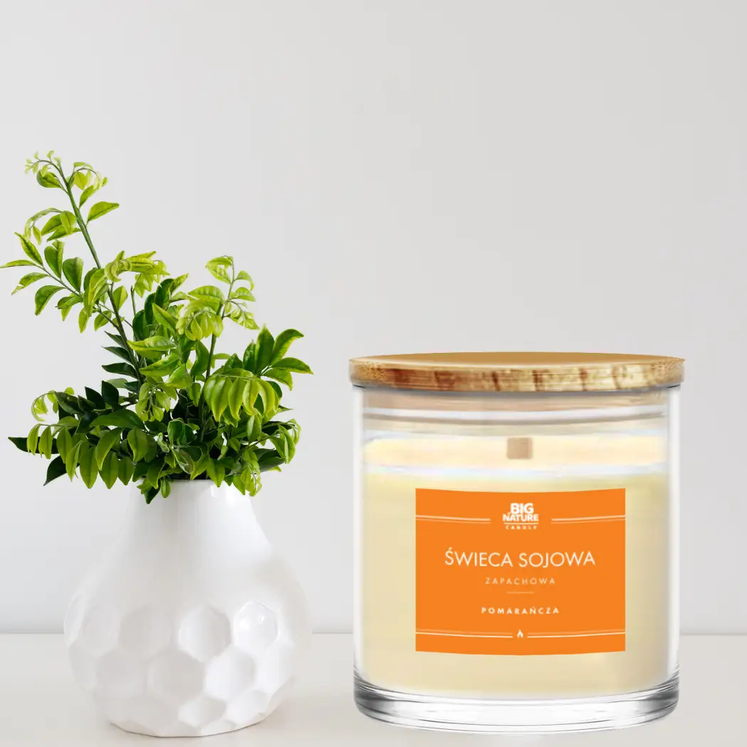 Świeca sojowa o zapachu POMARAŃCZA 215g - BIG NATURE CANDLE — 2