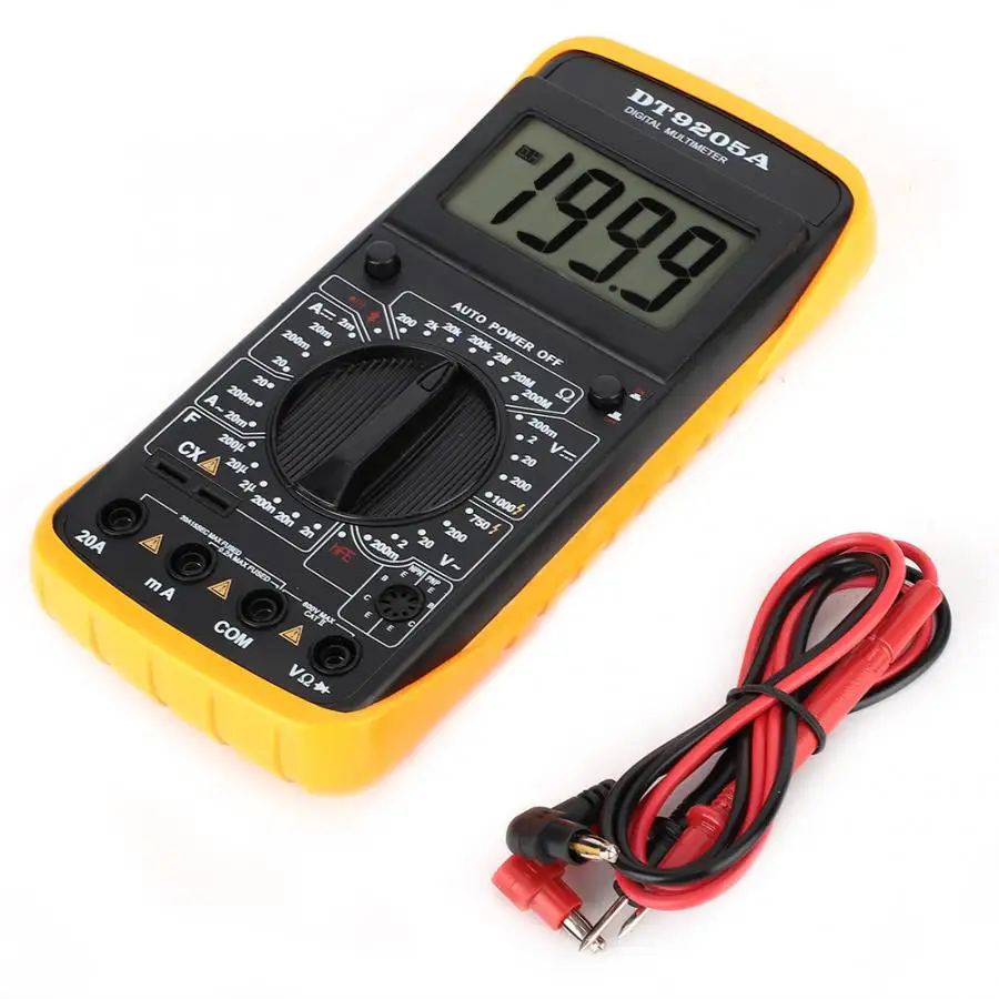 miernik cyfrowy multimetr prądu LCD AC / DC wolt DT9205A