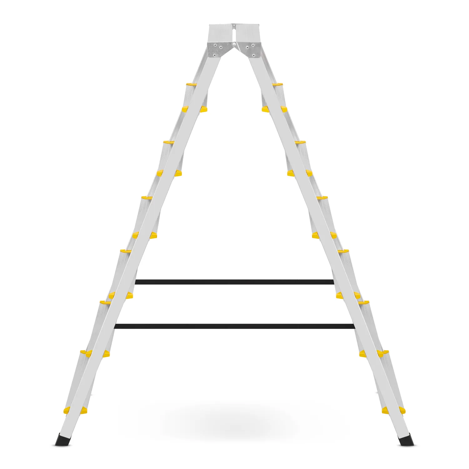 Drabina aluminiowa domowa dwustronna składana HIGHER 2x7 stopni taboret podnóżek schodek — 3