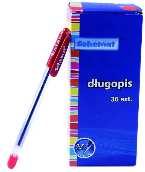 długopis 36szt. czerwony SCHEMAT