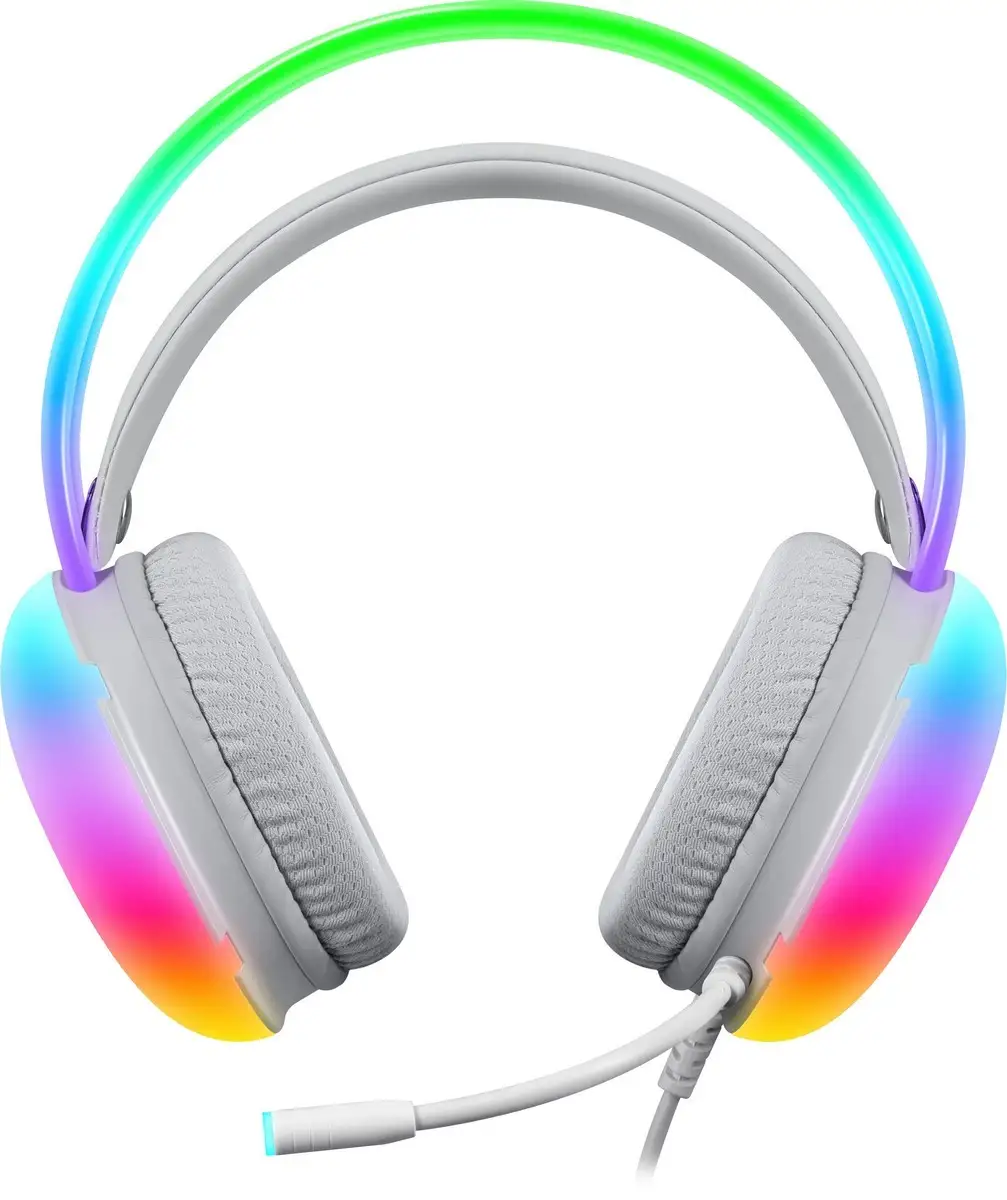 SŁUCHAWKI DEFENDER Z MIKR IGNIS RGB - BIAŁE — 2