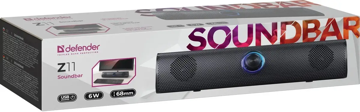 GŁOŚNIK DEFENDER SOUNDBAR Z11 6W LED — 5