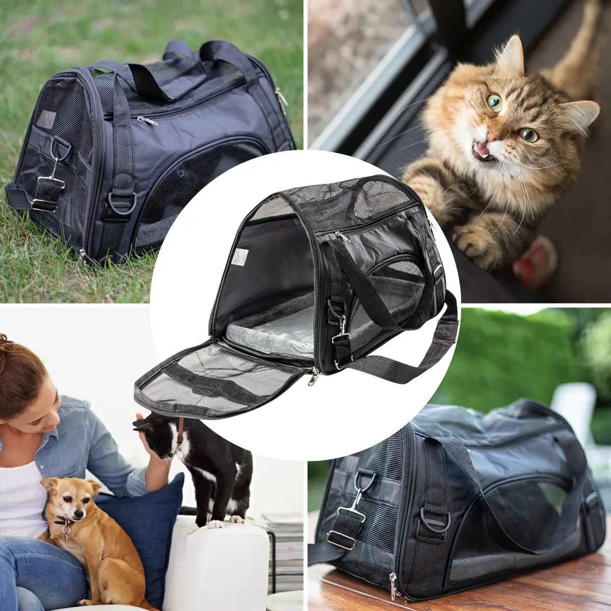 Transporter dla zwierząt z matą miękka torba podróżna na ramię — 12