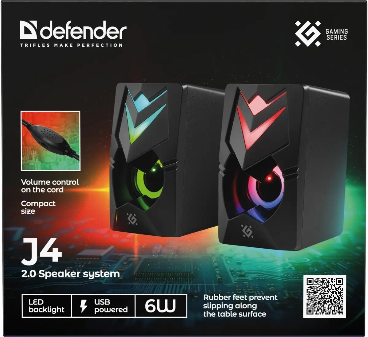 GŁOŚNIKI DEFENDER J4 2.0 6W LED USB CZARNE — 11