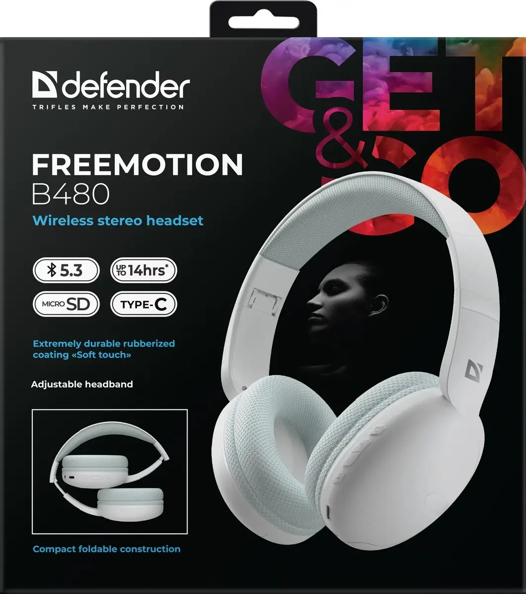 SŁUCHAWKI DEFENDER BLUETOOTH FREEMOTION B480 BIAŁE — 10