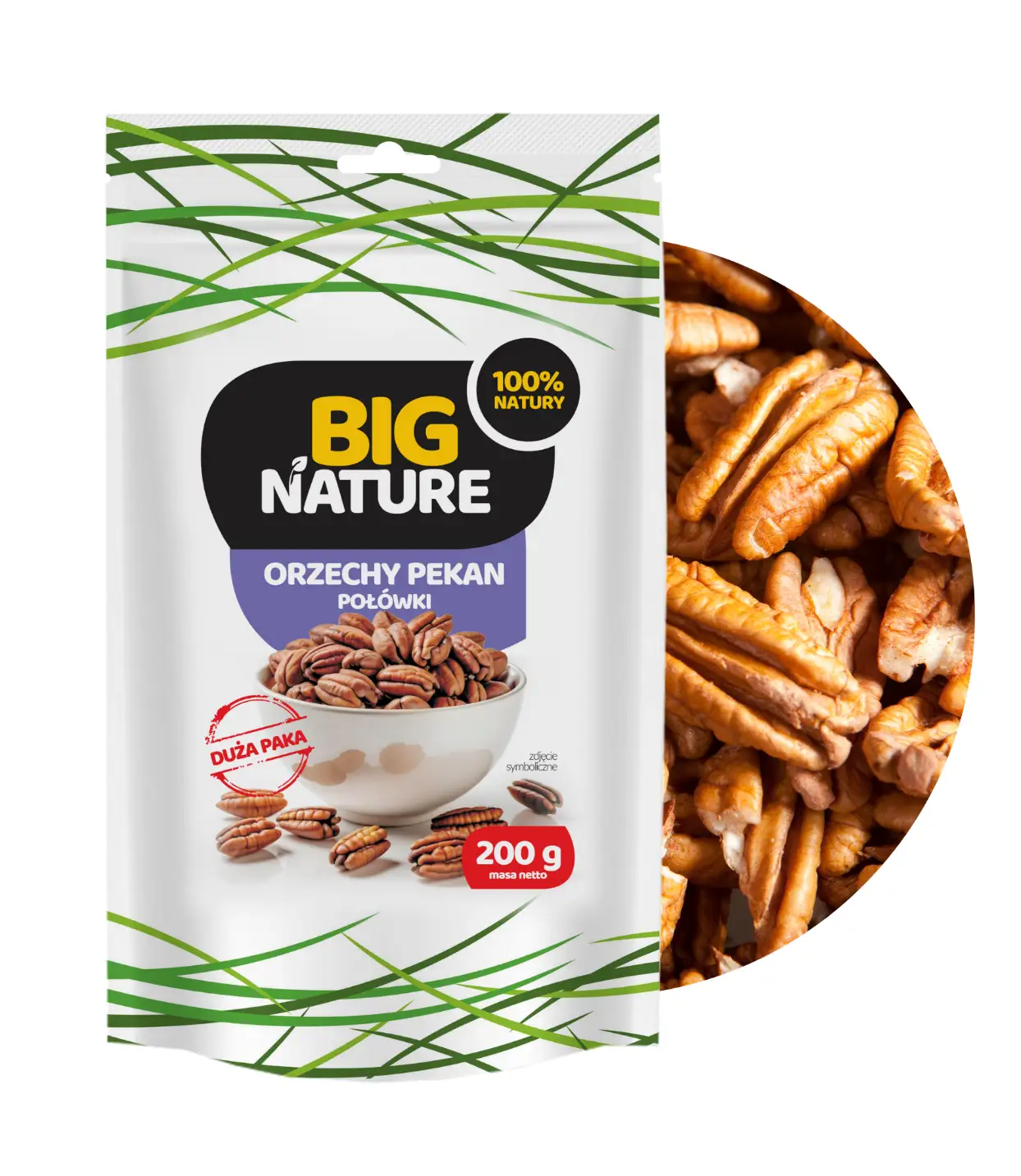 Orzechy Pecan POŁÓWKI 200g  - BIG NATURE