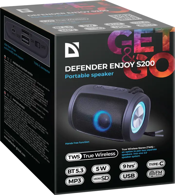 GŁOŚNIK DEFENDER ENJOY S200 BLUETOOTH 5W CZARNY — 6
