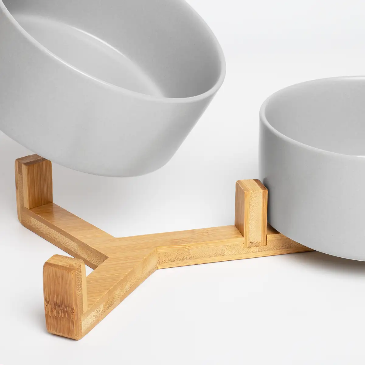 Ceramiczne miski dla psa kota na stojaku - na karmę i wodę — 5