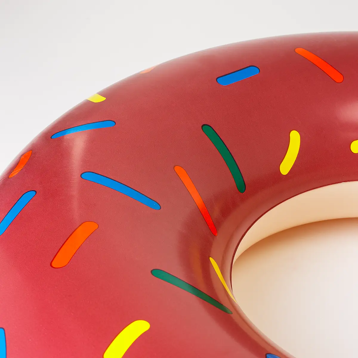 Duże koło dmuchane donut brązowy 120cm materac do wody pływania na basen xxl — 8