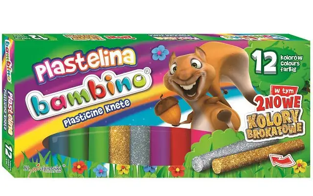plastelina brokatowa 12kolorów BAMBINO — 2