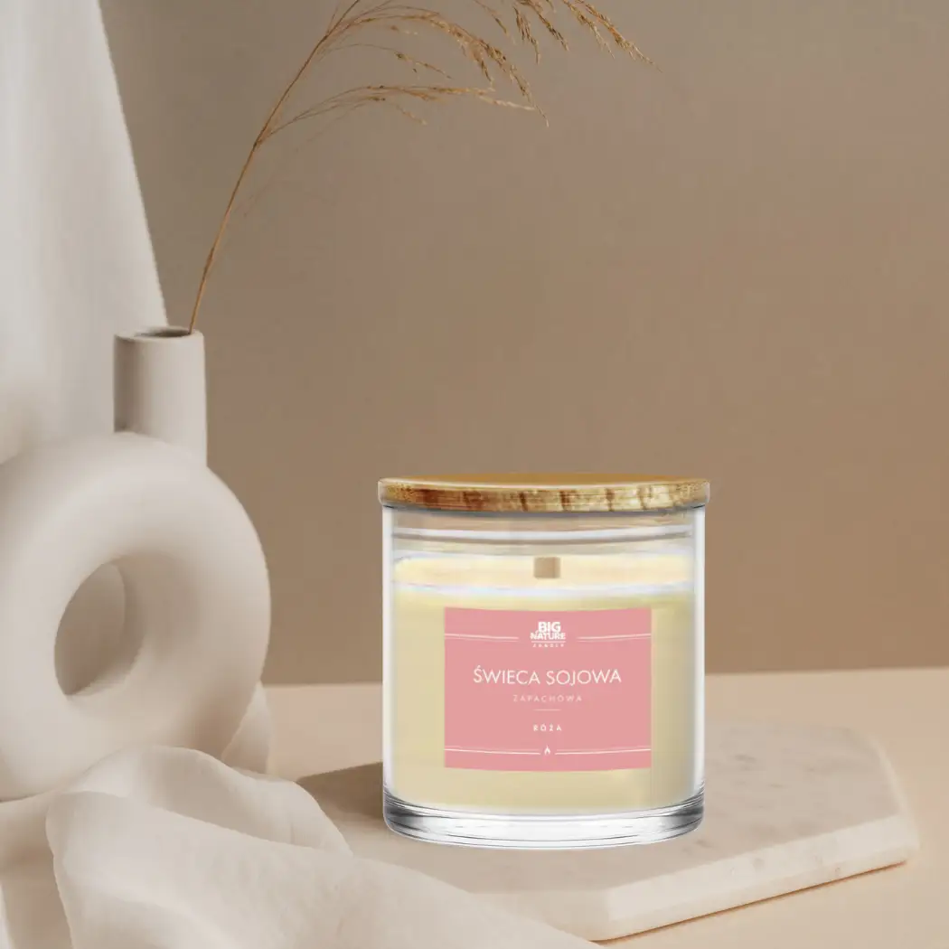 Świeca sojowa o zapachu RÓŻA 150g - BIG NATURE CANDLE — 2