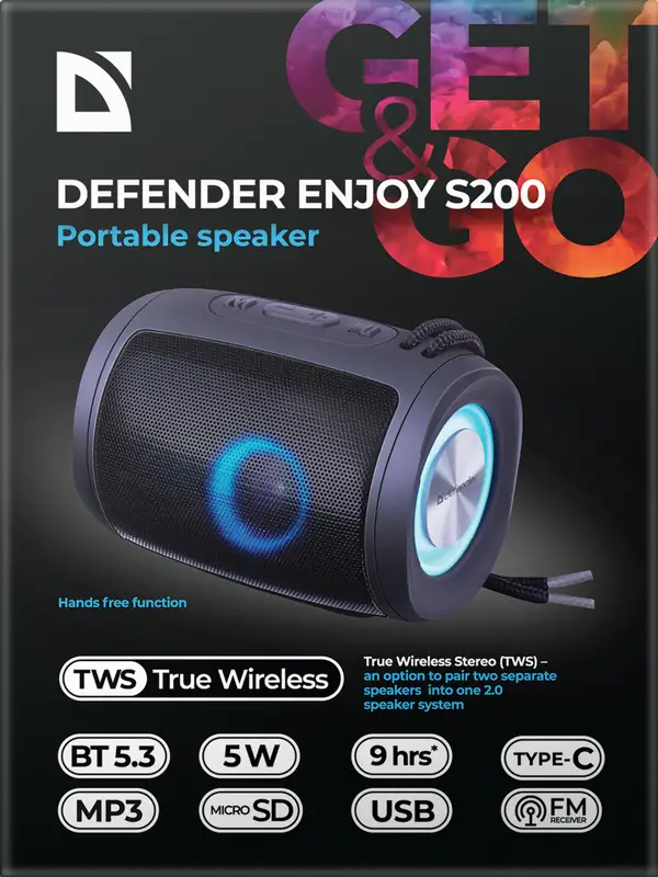 GŁOŚNIK DEFENDER ENJOY S200 BLUETOOTH 5W CZARNY — 7