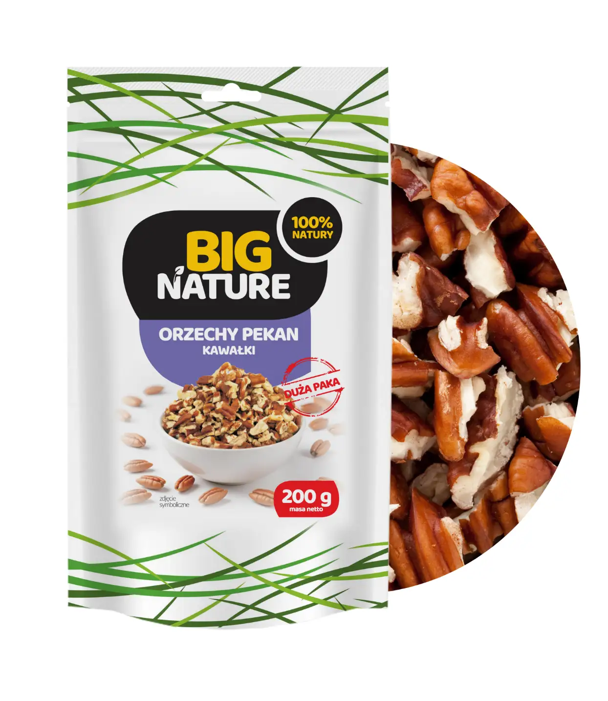 Orzechy Pecan kawałki 200g  - BIG NATURE