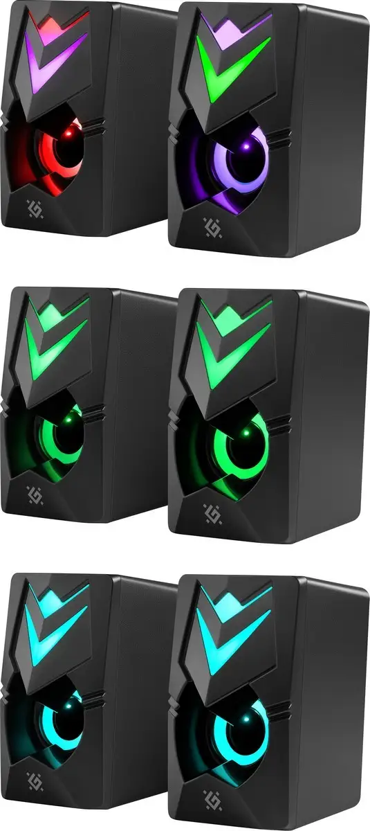GŁOŚNIKI DEFENDER J4 2.0 6W LED USB CZARNE — 2
