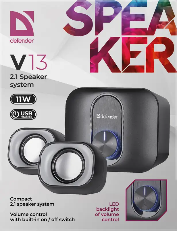 GŁOŚNIKI DEFENDER V13 2.1 11W USB — 4