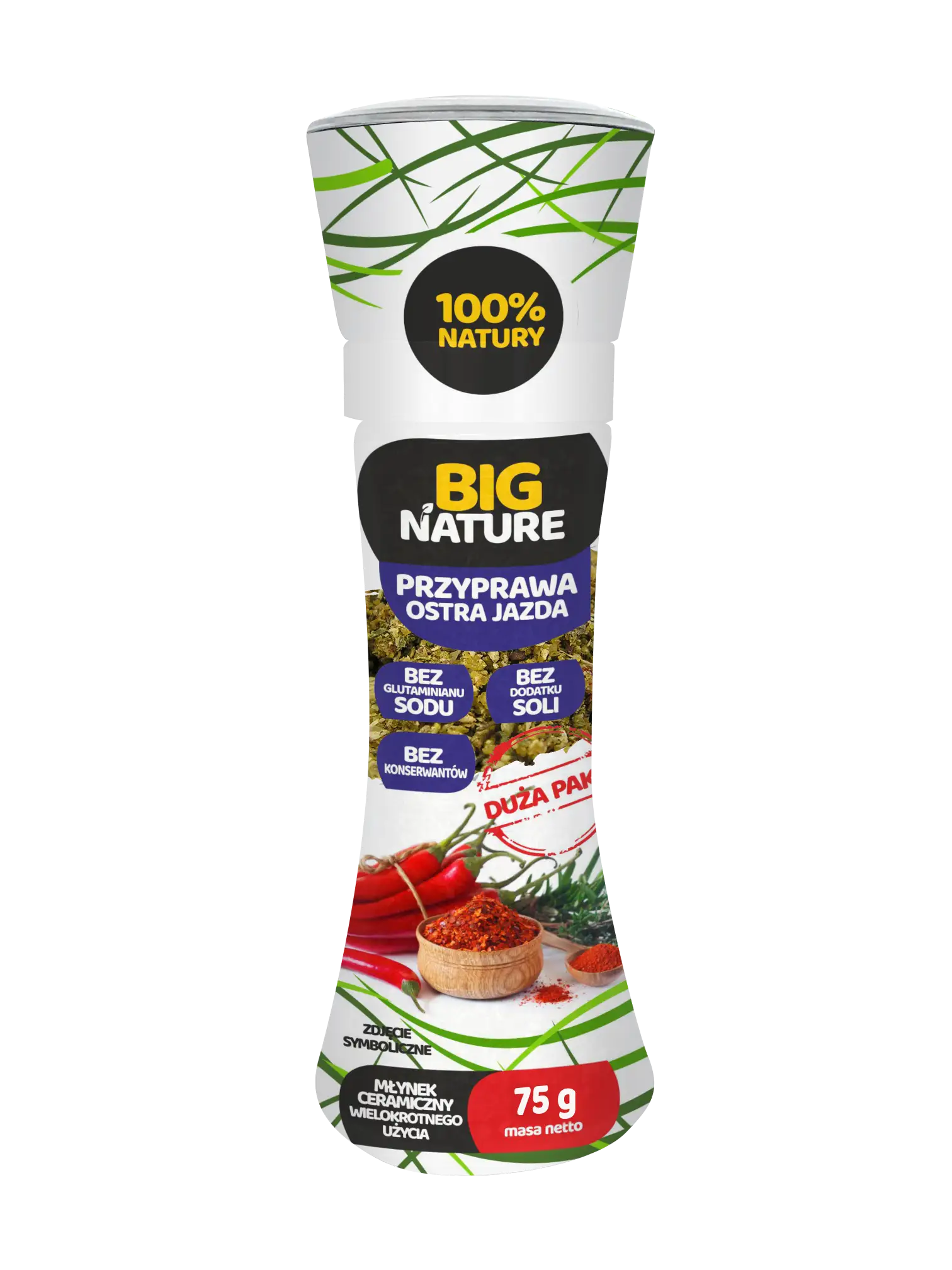 Przyprawa Ostra Jazda Młynek 75g Duża Paka - BIG NATURE — 2