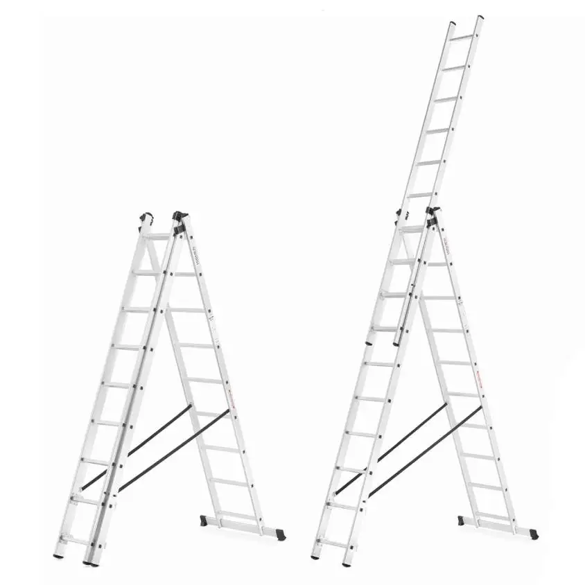 Drabina aluminiowa wielofunkcyjna uniwersalna 3x10 HIGHER z opcją na schody — 23