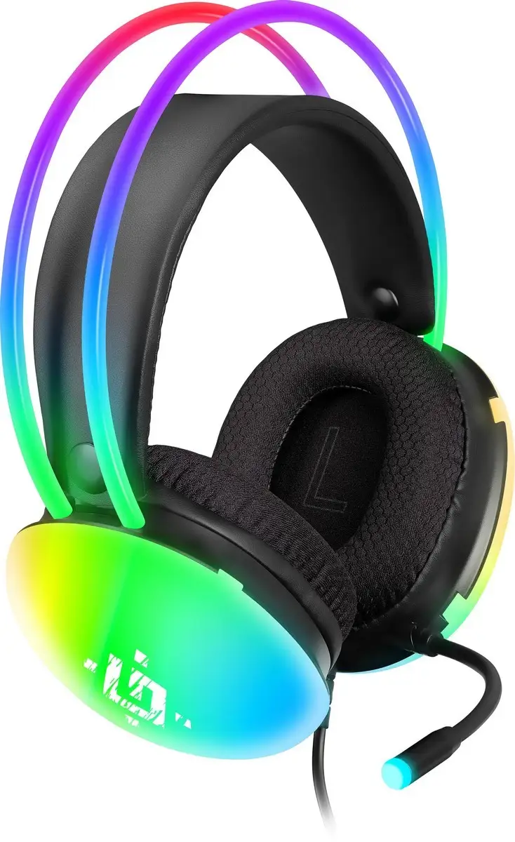SŁUCHAWKI DEFENDER Z MIKR IGNIS RGB - CZARNE — 4