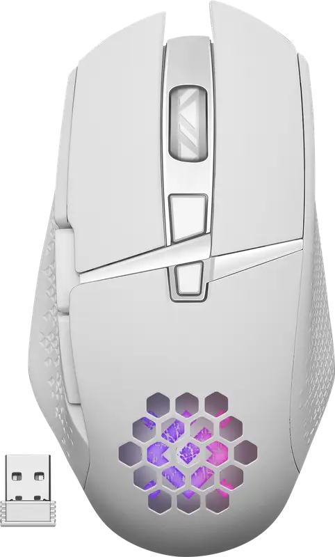MYSZ DEFENDER GM-514 GLORY OPTIC RF RGB 3200dpi 7P BIAŁA
