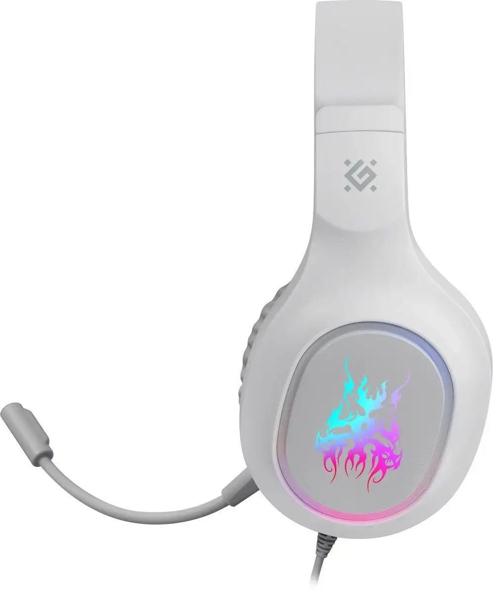 SŁUCHAWKI DEFENDER Z MIKR FURY LED BIAŁE — 3