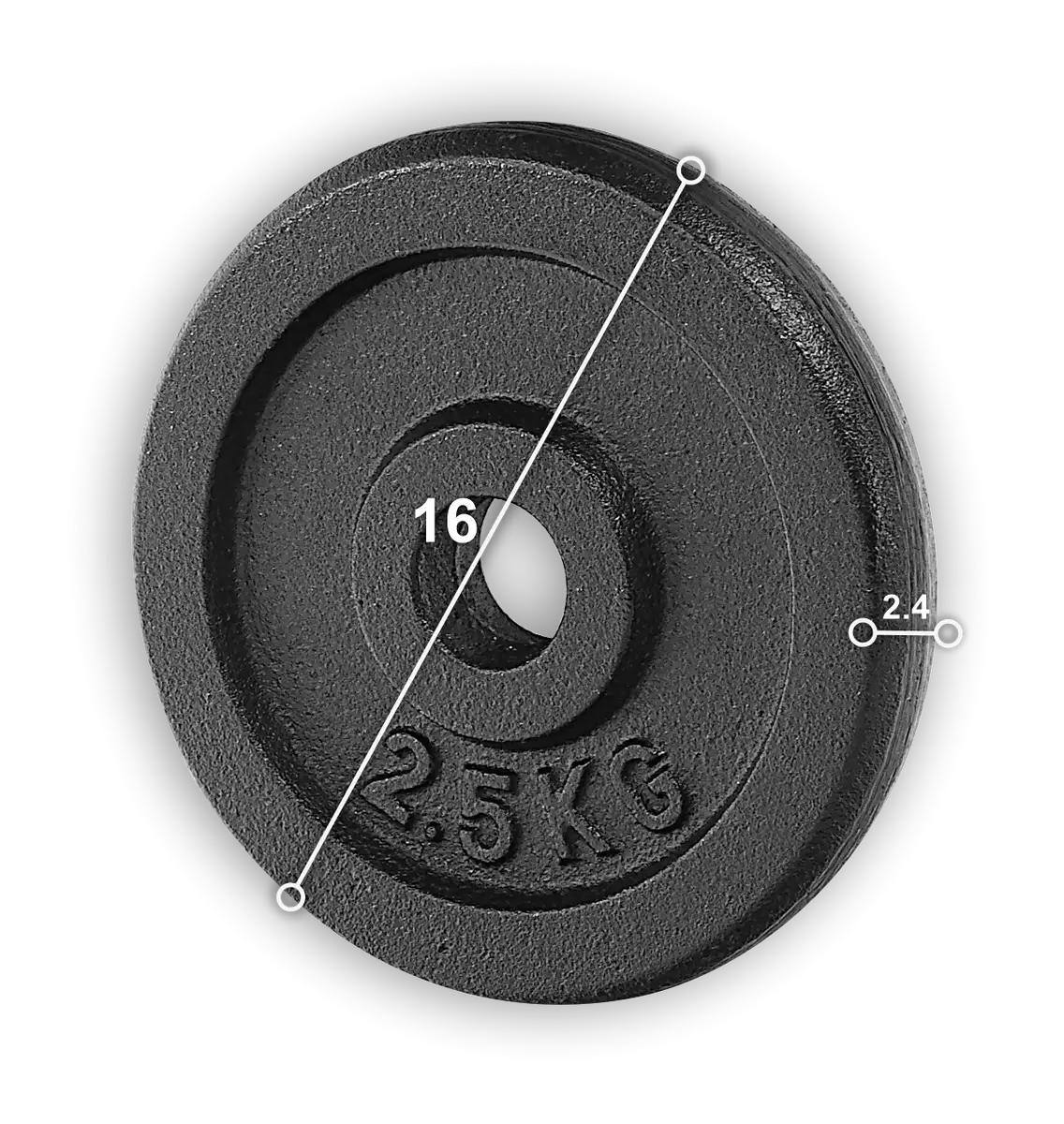 Zestaw hantli żeliwnych w walizce 2x10kg — 9