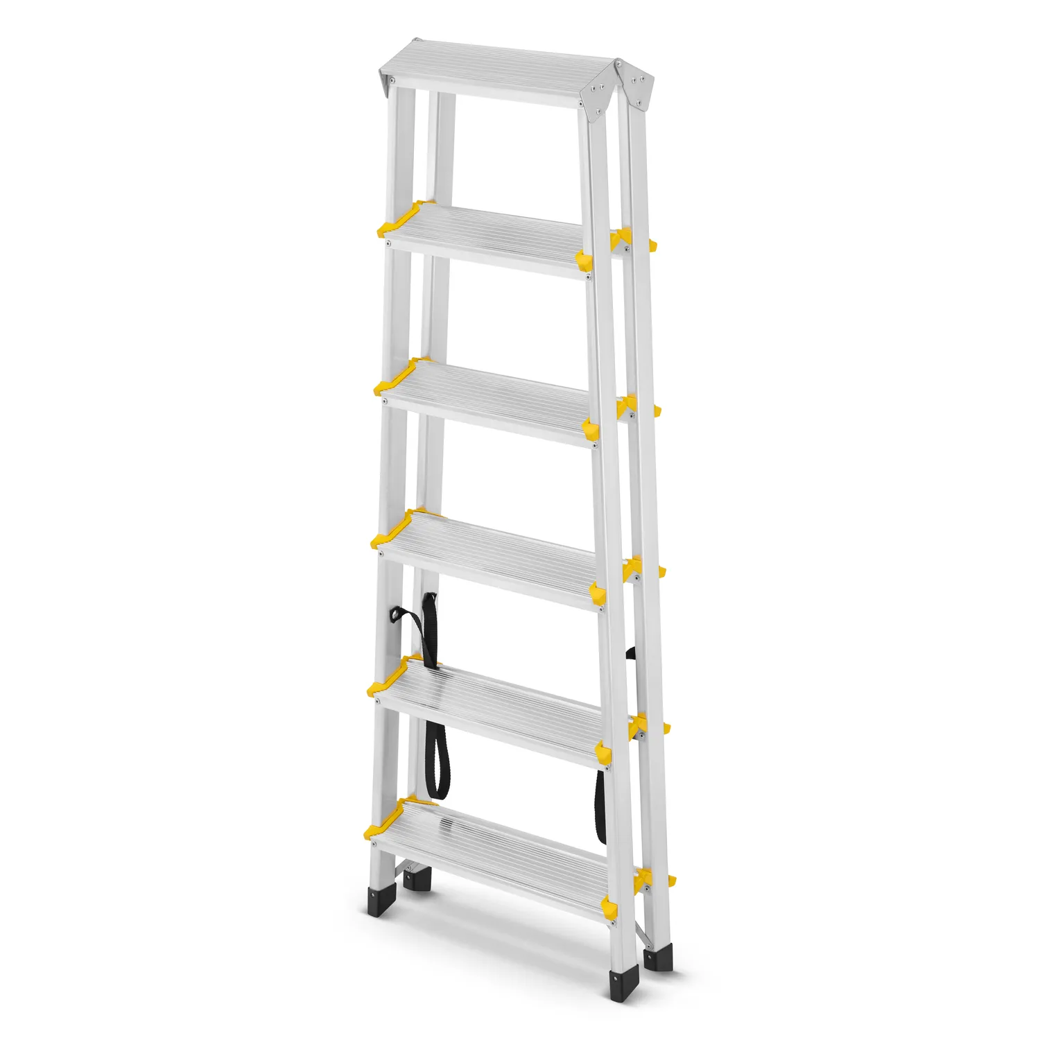 Drabina aluminiowa domowa dwustronna składana HIGHER 2x6 stopni taboret podnóżek schodek — 4