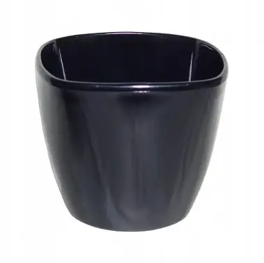 doniczka z podstawką MARCEL 13cm CZARNA