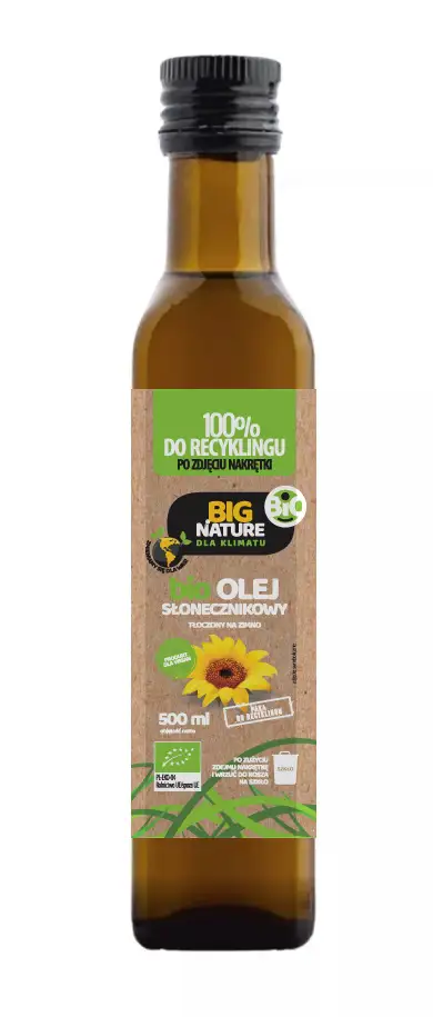 Olej słonecznikowy tłoczony na zimno BIO 500ml - BIG NATURE — 2