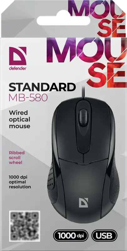 MYSZ DEFENDER STANDARD MB-580 CZARNA OPTICAL 1000dpi 3P — 6
