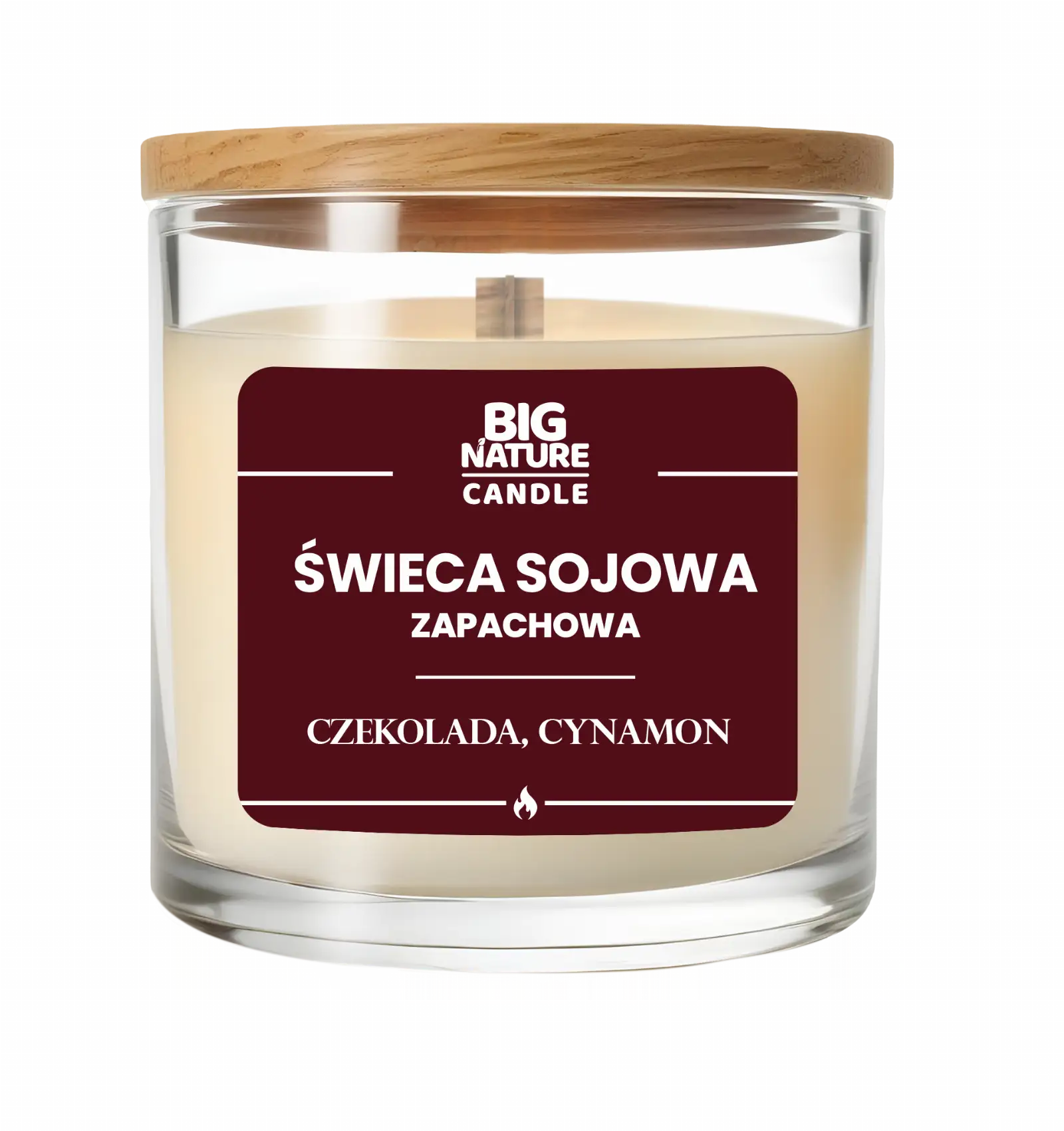 Świeca sojowa o zapachu CZEKOLADA-CYNAMON 225g