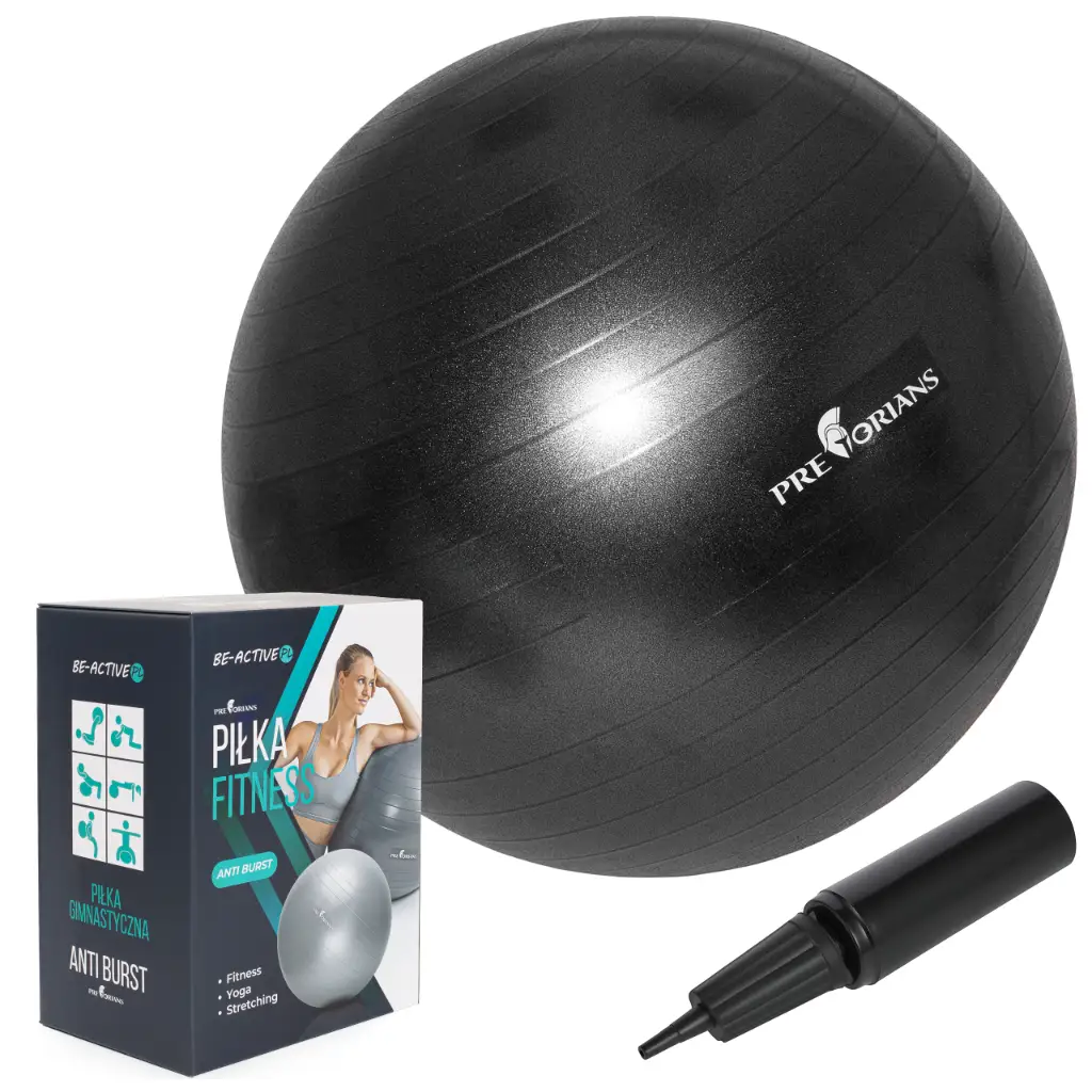 Piłka gimnastyczna anti burst 65 cm czarna Pretorians z pompką — 2