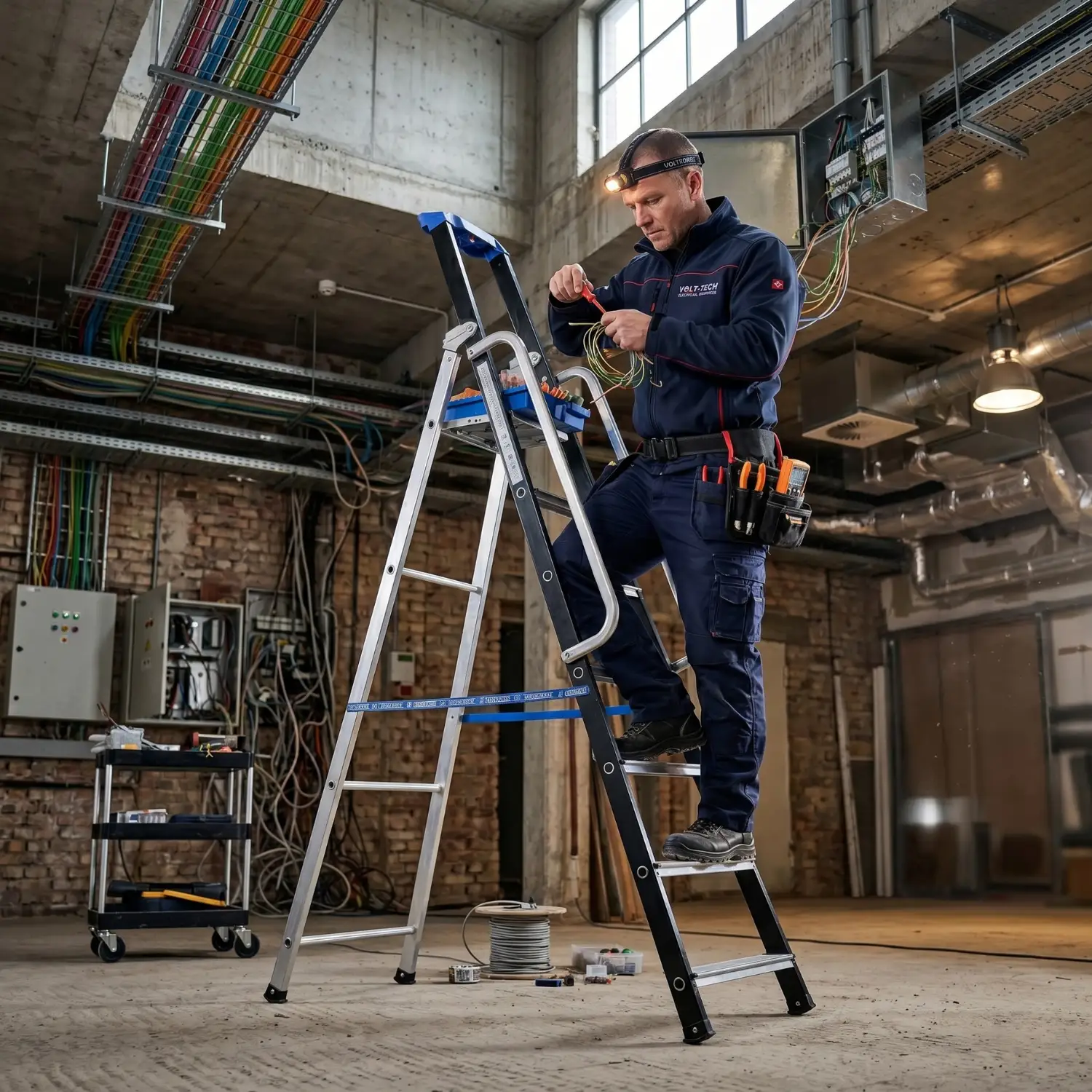 Drabina aluminiowa jednostronna GIERRE 7 stopni podest 150 kg 3,60 m — 11