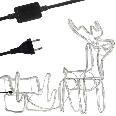 renifer z saniami led- ciepły biały | 17219