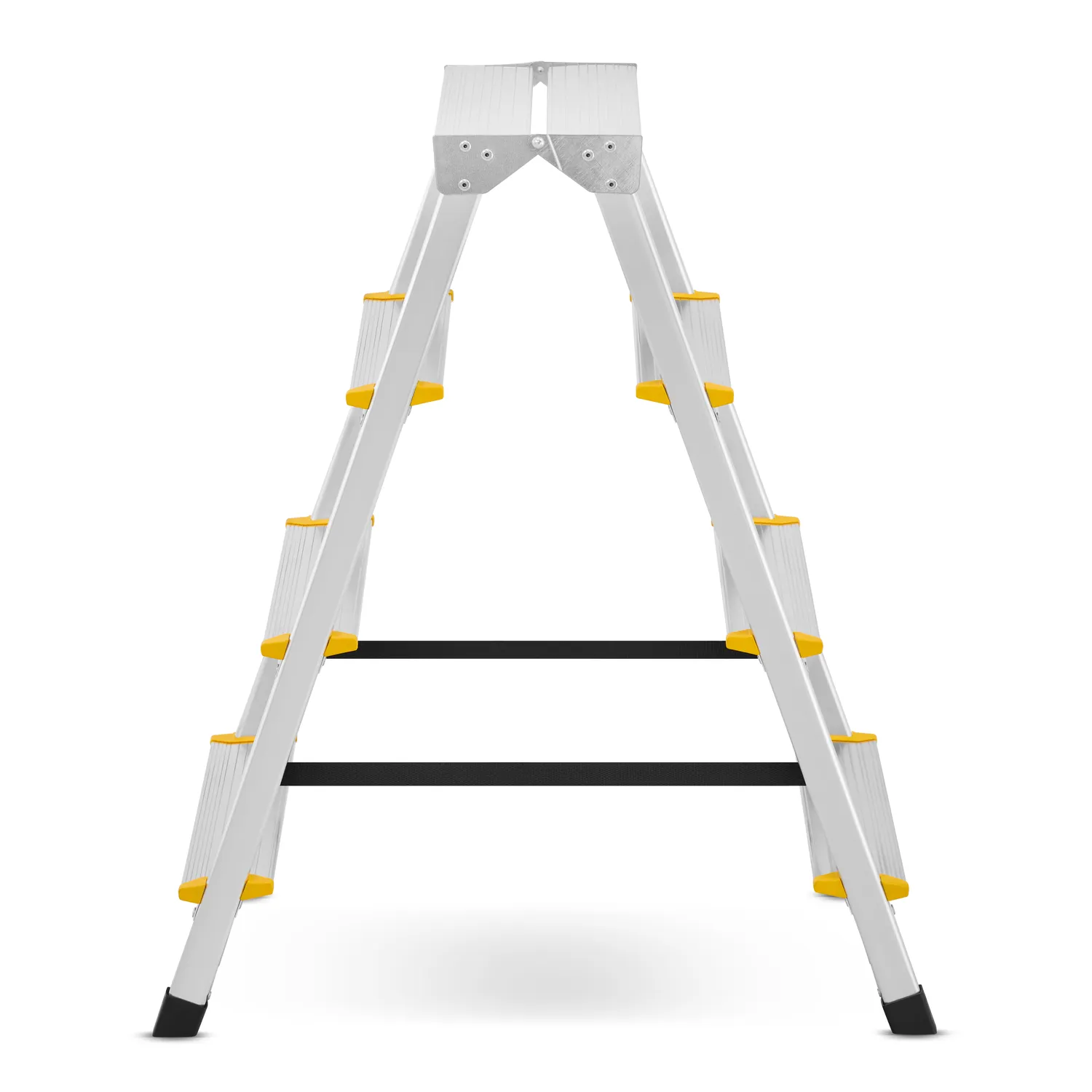 Drabina aluminiowa domowa dwustronna składana HIGHER 2x4 stopnie taboret podnóżek schodek — 3