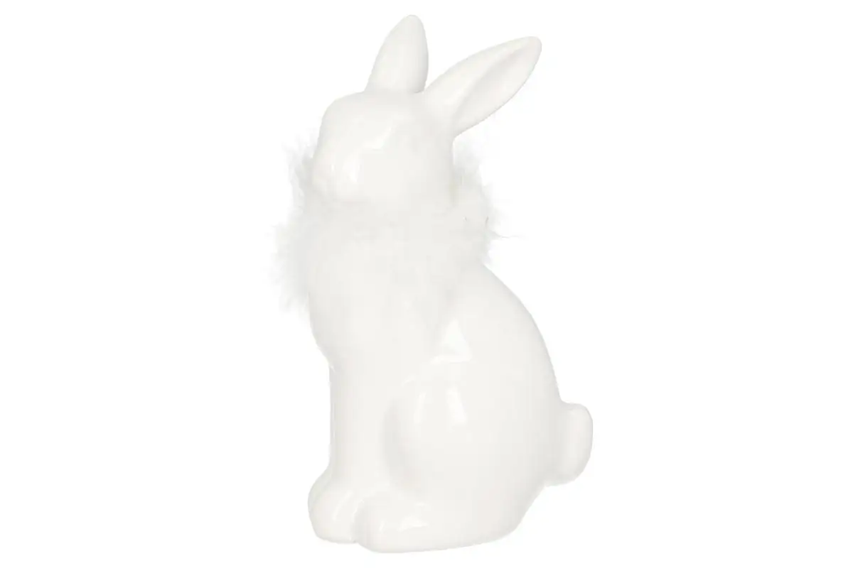 Figurka 4szt  ceramiczna królik 9x7x13cmH, biały