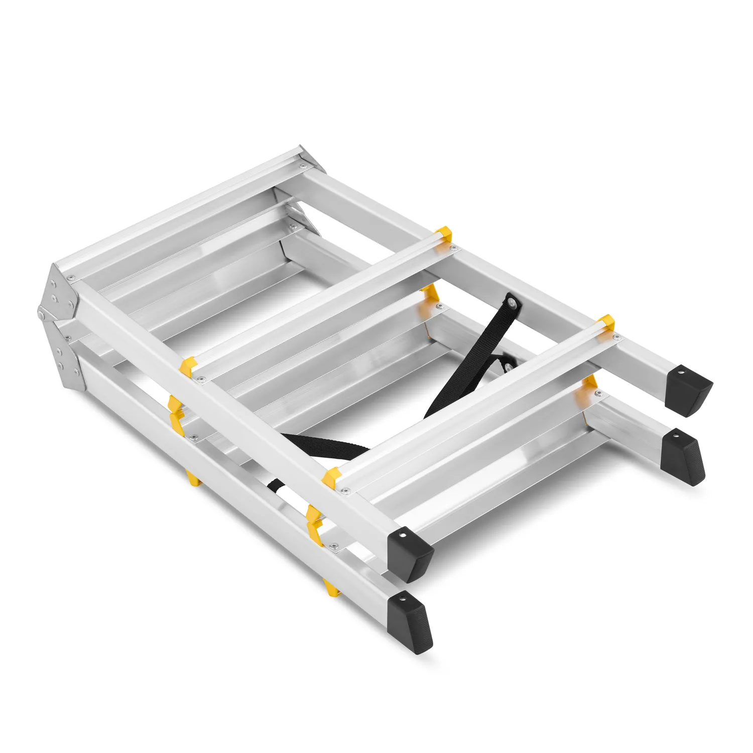 Drabina aluminiowa domowa dwustronna składana HIGHER 2x3 stopnie taboret podnóżek schodek — 6