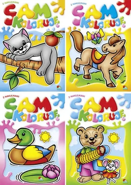 książeczka z naklejkami SAM KOLORUJĘ | 00021