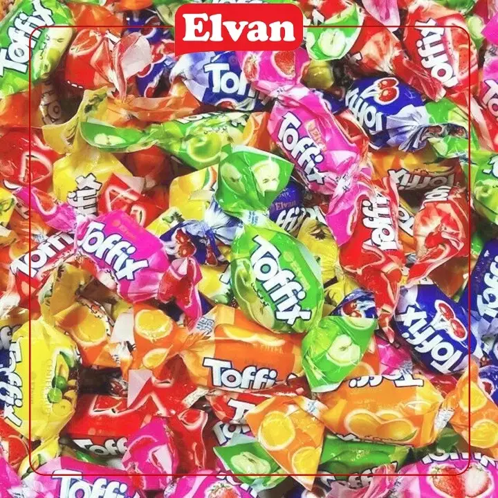 Cukierki Elvan Toffix 1000g z nadzieniem owocowym — 2