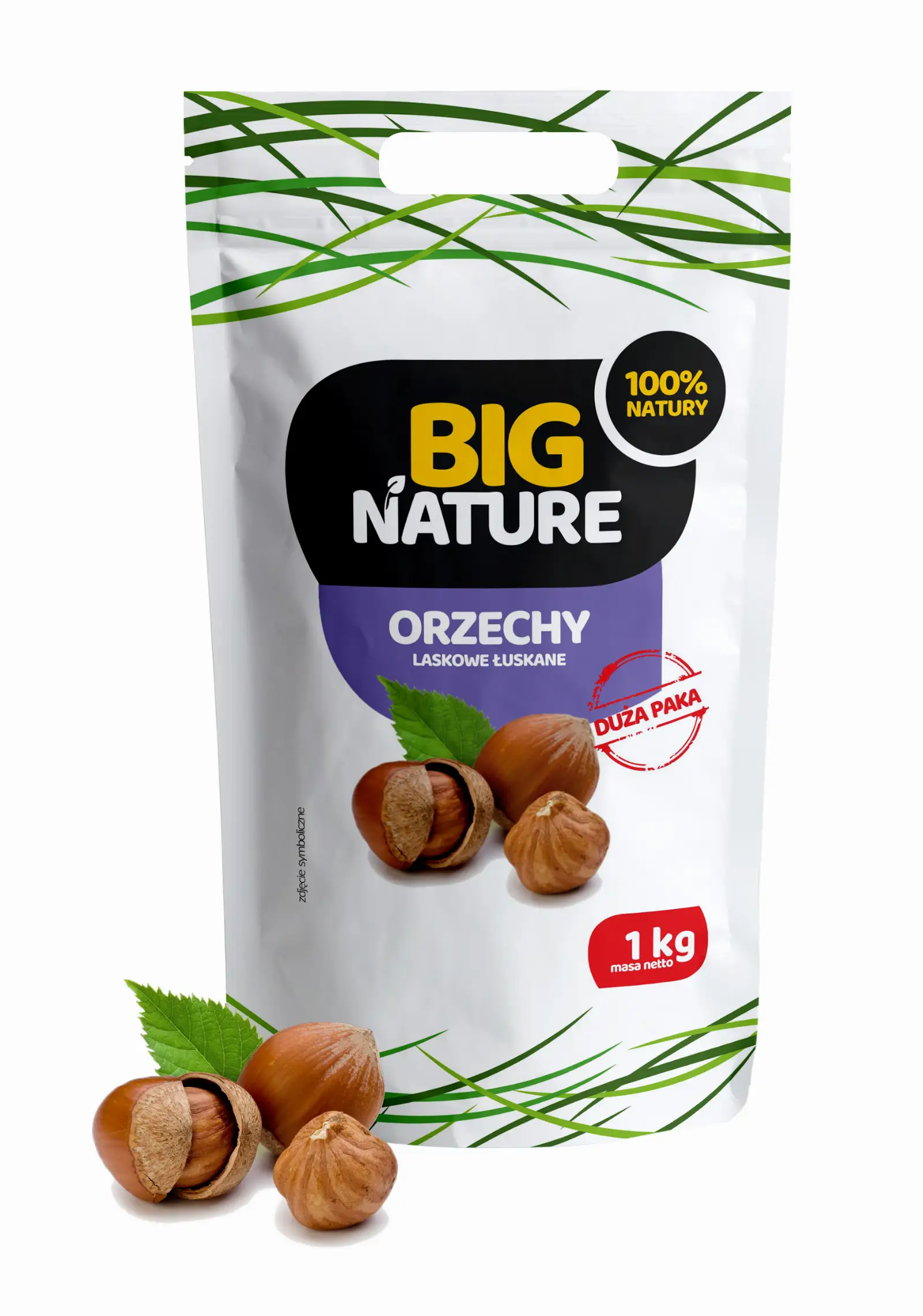 Orzech Laskowy łuskany 1kg Duża Paka - BIG NATURE