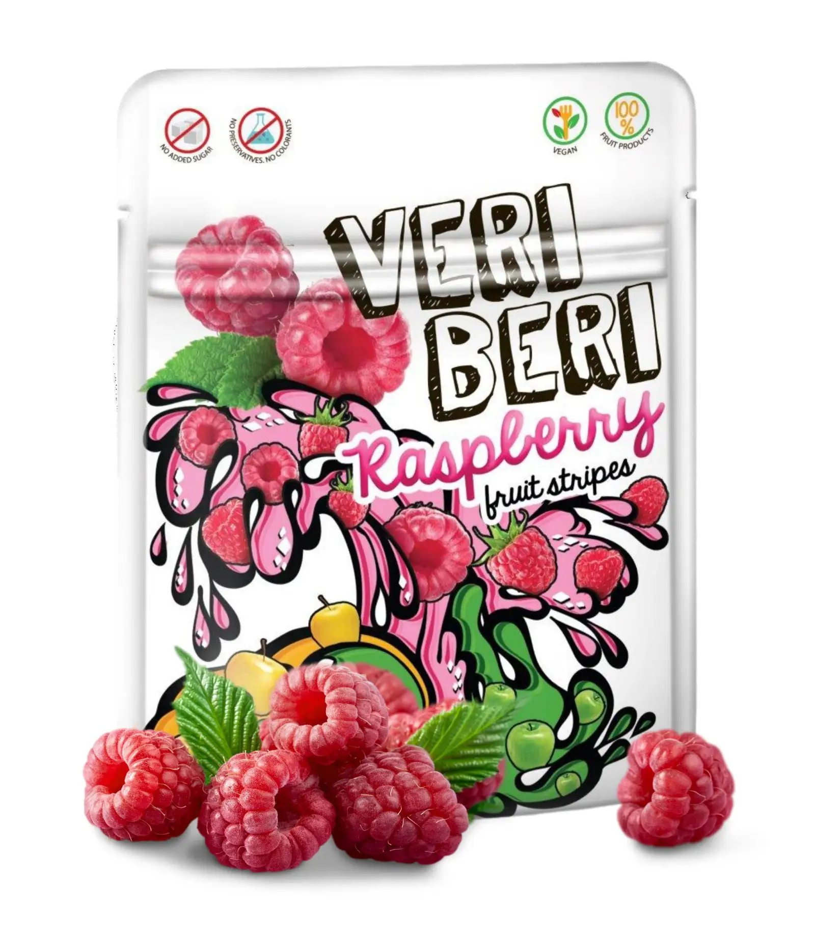 Bezglutenowe żelki malinowe VERI BERI 50g