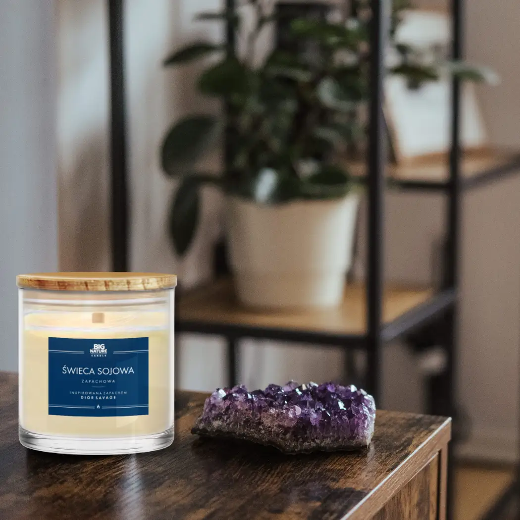 Świeca sojowa zap. insp. DIOR SAUVAGE 215g  - BIG NATURE CANDLE — 2