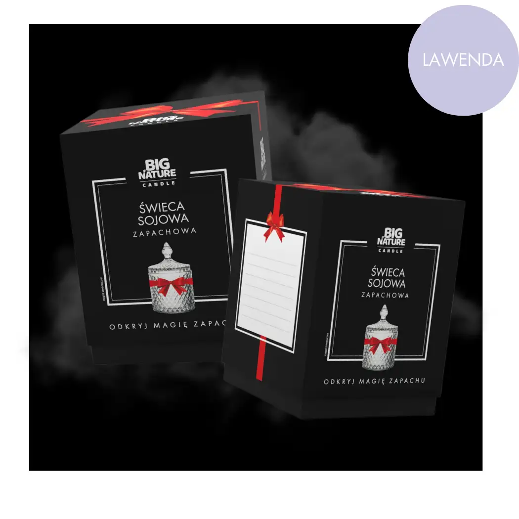 Świeca sojowa o zapachu LAWENDA 115g PREZENTOWA - BIG NATURE CANDLE
