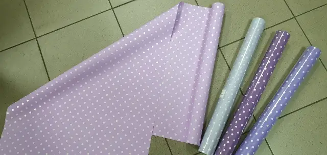 folia dwustronna szer 50cm FIOLETOWA KROPKI
